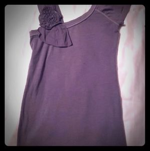 S tank A&F Abercrombie & Fitch Top Asymetrical Sleeve VTG zipper Flower